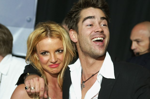 Britney Spears and Colin Farrell arrive at the premiere of The Recruit in 2003.