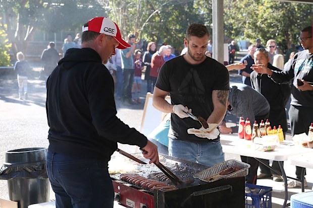 Sausage in bread at polling locations