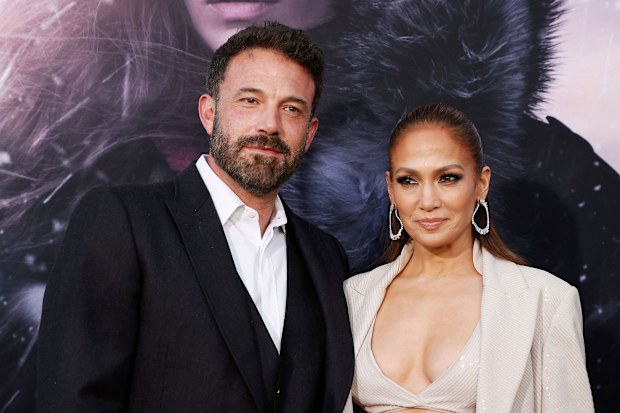 Jennifer Lopez and Ben Affleck arrive for the premiere of "The Mother" in 2023.