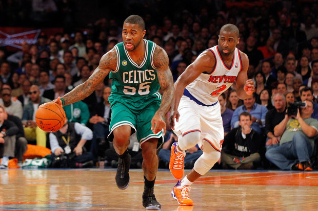 Terrence Williams (left) for the Celtics in 2013.