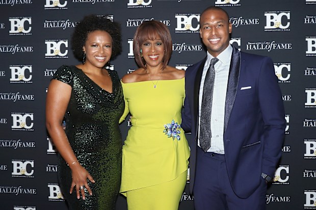 Gayle King with her children Kirby Bumpus and William Bumpus Jnr in 2018.