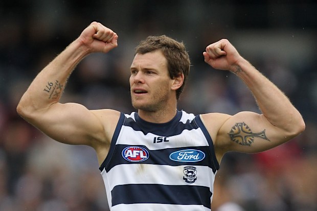 Cameron Mooney playing for Geelong in 2011.