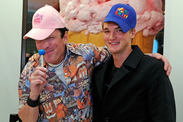 Michael Madsen and son Hudson at Sugar Factory on July 16, 2011 in Las Vegas, Nevada.
