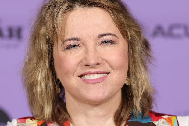 Lucy Lawless attends a Cinema Cafe panel during 2024 Sundance Film Festival at Filmmaker Lodge on January 23, 2024 in Park City, Utah. 