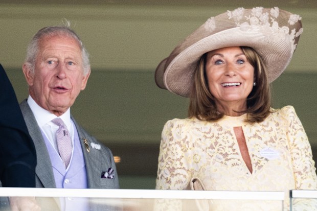 ASCOT, ENGLAND - JUNE 18: King Charles III and Carole Middleton attend on day two of Royal Ascot at Ascot Racecourse on June 18, 2025 in Ascot, England. (Photo by Samir Hussein/WireImage)