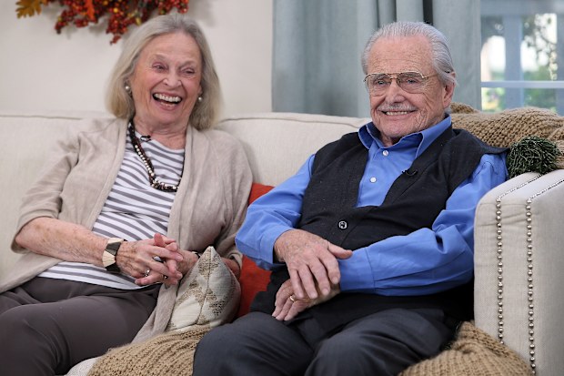William Daniels and Bonnie Bartlett visits Hallmark's "Home & Family" at Universal Studios Hollywood on October 25, 2017 in Universal City, California.