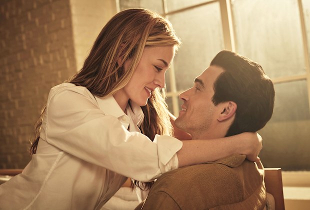 Sarah Pidgeon as Carolyn Bessette Kennedy, left, and Paul Kelly as John F. Kennedy Jr. in a scene from "Love Story: John F. Kennedy Jr. & Carolyn Bessette." 