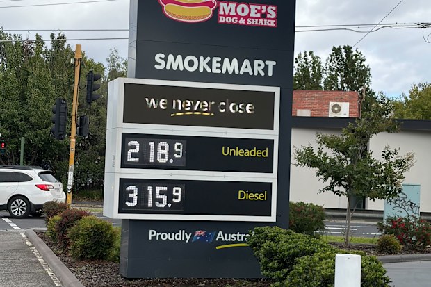 Fuel prices on April 11 in Alphington, Victoria
