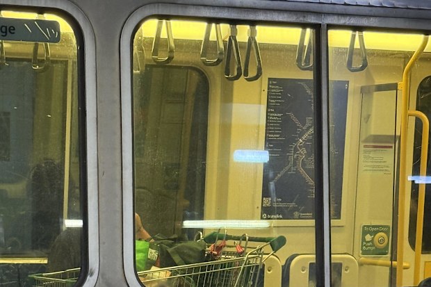 shopping trolley on train in queensland redcliffe