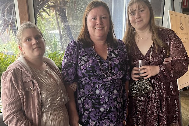 Sharon Grocott (centre) with daughters Amber (left) and Gemma (right).