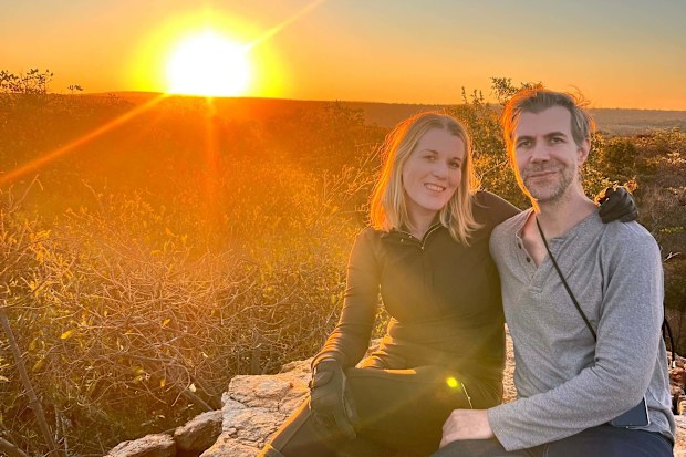 Sunset on a rock in South Africa