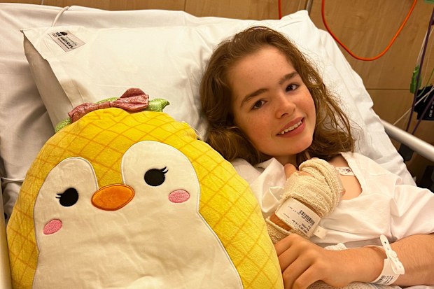 Eva Kalpidis in hospital.