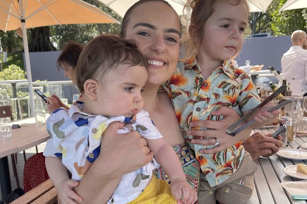 Nikolina and her two sons Noah and Leo Kharoufeh.