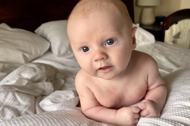 Ben Harris and Danny Cowan's son Lachlan as a newborn.