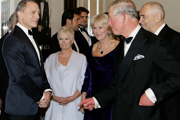 Prince Charles, Camilla, Duchess of Cornwall, Daniel Craig, Dame Judi Dench