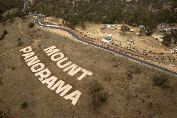 An aerial view of Mount Panorama.