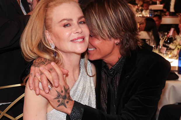 Nicole Kidman and Keith Urban during the 82nd Annual Golden Globes held at The Beverly Hilton on January 5, 2025 in Beverly Hills, California. 