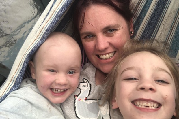 Amanda with Sophie and brother Alex.