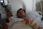 Chaz Mostert shared this image to Instagram of him in hospital following his massive crash during qualifying for the 2015 Bathurst 1000.