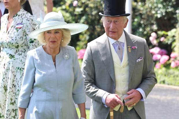 Queen Camilla and King Charles III attend day three of Royal Ascot at Ascot Racecourse on June 19, 2025 in Ascot, England. 