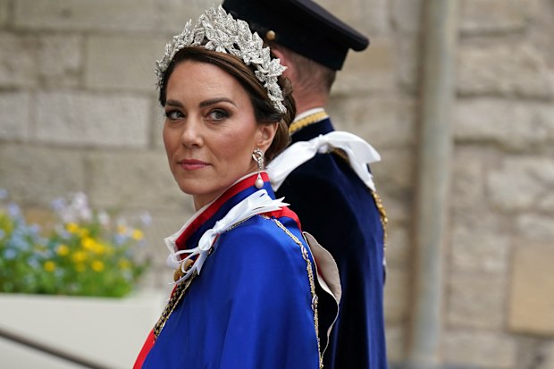 The Prince and Princess of Wales arriving at Westminster Abbey, central London, ahead of the coronation ceremony of King Charles III and Queen Camilla. 