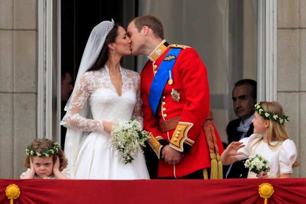 As Prince William shared a kiss with his new wife on the balcony of Buckingham Palace, bridesmaid Grace van Cutsem, covered her ears.