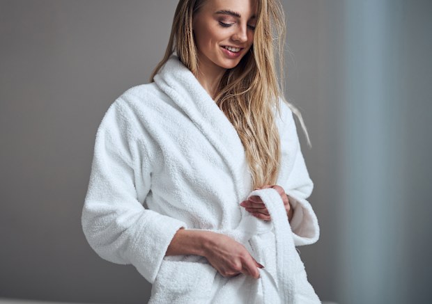 robe dressing gown stock photo