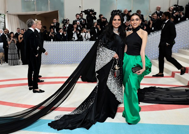 Isha Ambani and Diya Mehta Jatia attend The 2023 Met Gala Celebrating "Karl Lagerfeld: A Line Of Beauty" at The Metropolitan Museum of Art on May 01, 2023 in New York City.