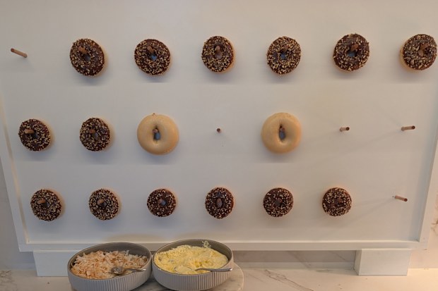 The 'donut wall' during breakfast. I'm sure this would have been the highlight for our kids had they been there.