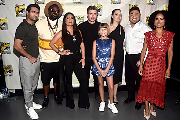 The Externals cast, Kumail Nanjiani, Brian Tyree Henry, Salma Hayek, Richard Madden, Lia McHugh, Angelina Jolie, Don Lee, Lauren Ridloff, Comic-Con.
