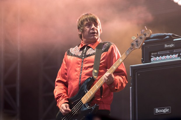 Mani of the British iconic rock band The Stone Roses perform on stage at Wembley Stadium, London on June 17, 2017. The band consists in Ian Brown (vocals), John Squire (guitar), Gary 'Mani' Mounfield (bass) and Alan 'Reni' Wren (drums). (Photo by Alberto Pezzali/NurPhoto via Getty Images)
