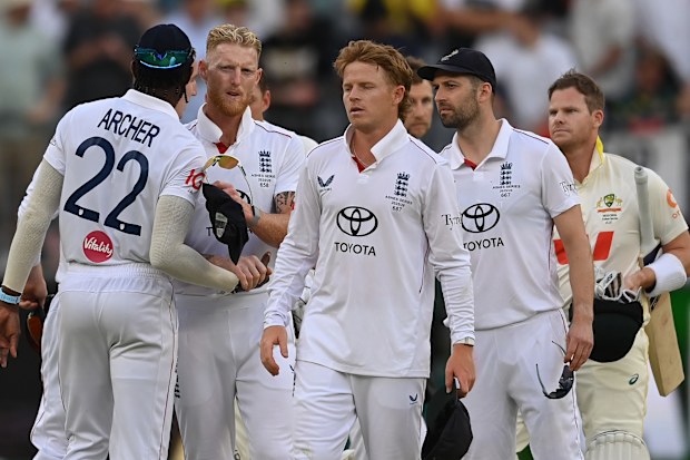 Ben Stokes and his team after the Ashes opener.