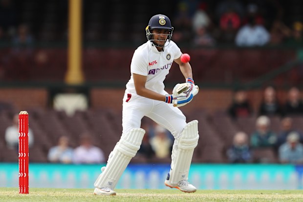 Shubman Gill of India bats during day two.