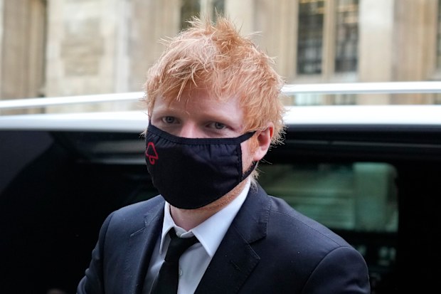 Musician Ed Sheeran arrives at the Rolls Building, High Court in central  London, Tuesday, March 15, 2022. Songwriters Sami Chokri and Ross O'Donoghue claimed Sheeran's 2017 hit song 'Shape of You' infringes parts of one of their songs. Sheeran denied he "borrows" ideas from unknown songwriters.