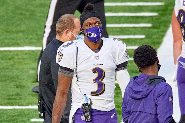 Baltimore Ravens quarterback Robert Griffin III at Lucas Oil Stadium.