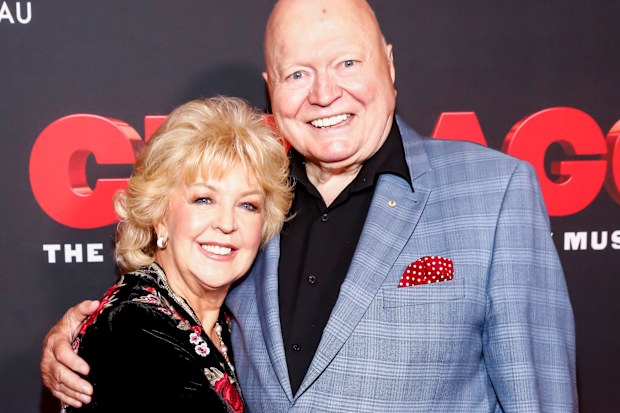 Patti and Bert Newton arrive at opening night of Chicago The Musical on December 19, 2019 in Melbourne. The pair were a regular at events and on red carpets.