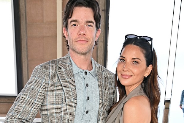 PARIS, FRANCE - JUNE 21: John Mulaney and Olivia Munn attend the Hermes SS25 Men's Show as part of Paris Fashion Week at Palais d'Iena on June 22, 2024 in Paris, France. (Photo by Dave Benett/Getty Images for Hermes)