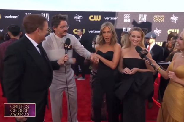 Pedro Pascal, Jennifer Aniston and Reese Witherspoon on the 2024 Critics Choice Awards red carpet