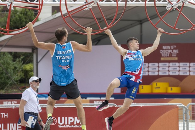 Athletes from Great Britain in action at an Olympic test event for obstacle racing in Ankara, Turkey in 2022.