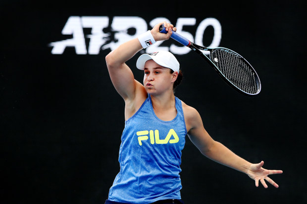 Ashleigh Barty of Australia during a practice session during day one of the 2022 Adelaide International.