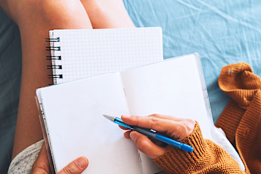 Notepad and pens
