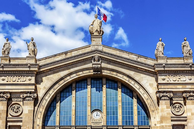 Gare du Nord train station in Paris France. 