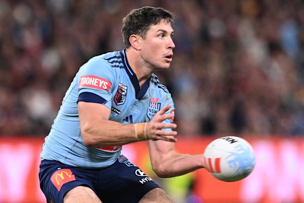 Mitchell Moses during game one of the Men's State of Origin series between Queensland Maroons and New South Wales Blues at Suncorp Stadium on May 28, 2025 in Brisbane, Australia. (Photo by Bradley Kanaris/Getty Images)
