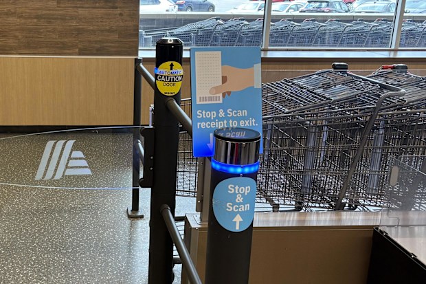 aldi receipt scanner security gate