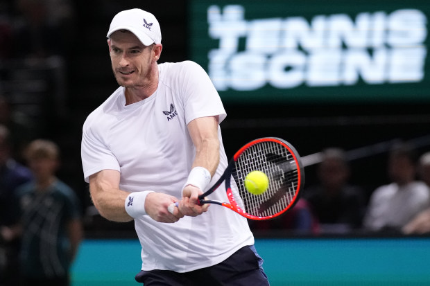 PARIS, FRANCE - OCTOBER 30: ANDY MURRAY (GBR) during the round of 32 of Rolex Paris Masters on October 30, 2023, at Accor Arena in Paris, France. (Photo by Glenn Gervot/Icon Sportswire via Getty Images)