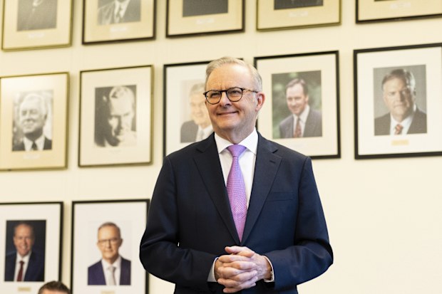 Prime Minister Anthony Albanese at a Labor caucus meeting at Parliament House in Canberra on Friday 9 May 2025.