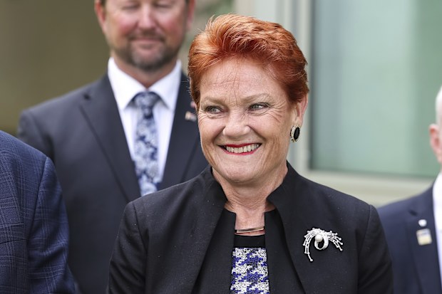 One Nation leader Senator Pauline Hanson during a press conference at Parliament House in Canberra on Monday 19 January 2026. fedpol Photo: Alex Ellinghausen