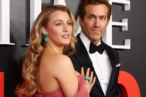 NEW YORK, NEW YORK - APRIL 24: (L-R) Blake Lively and Ryan Reynolds attend the 2025 Time100 Gala at Jazz at Lincoln Center on April 24, 2025 in New York City. (Photo by Cindy Ord/Getty Images)
