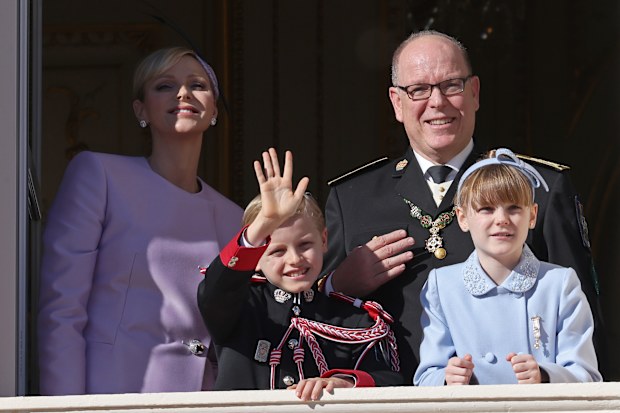 Princess Charlene of Monaco, Prince Jacques of Monaco, Prince Albert II of Monaco and Princess Gabriella of Monaco attend the Monaco National Day on November 19, 2024 in Monaco, Monaco. (Photo by Pascal Le Segretain/Getty Images)