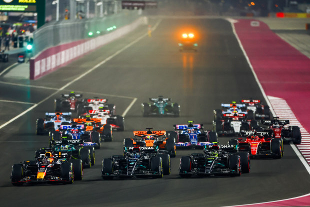 The Las Vegas Grand Prix starts at 10pm, becoming the latest F1 race start head of Qatar (pictured) and Saudi Arabia.